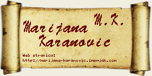 Marijana Karanović vizit kartica